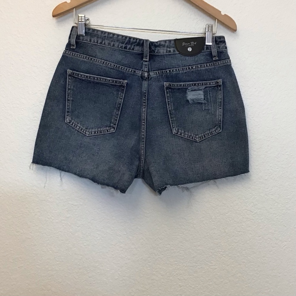Denim Blvd Med Distressed Denim Jeans Shorts Women’s High Rise Cutoffs DBD0476 - Picture 4 of 9